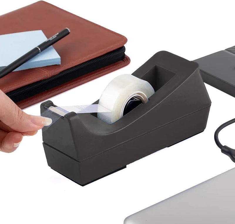 MJUNM Transparent Tape with Dispenser 6 Pack Tape Dispensers Desk unweighted Non Skid Base Desktop Dispenser Bulk for Office Home School - Image 5